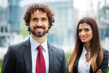 Poster - Portrait of smiling business people