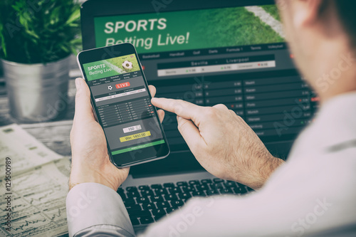 Fotomural betting bet sport phone gamble laptop concept