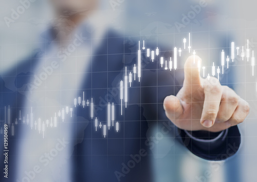 Fotografía Financial graph showing price increase, stock market, abstract business concept