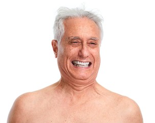 Wall Mural - Elderly man laughing .