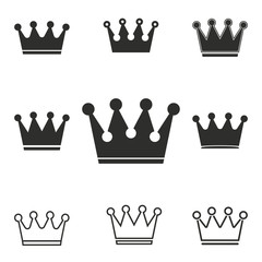 Wall Mural - Crown icon set.