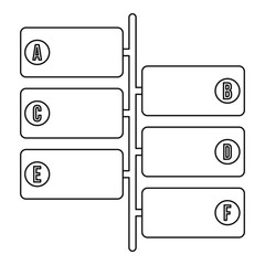 Poster - Infographic blocks on signpost icon. Outline illustration of infographic blocks vector icon for web design