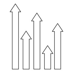 Poster - Arrows pointing up icon. Outline illustration of arrows pointing up vector icon for webicon. Outline illustration of vector icon for web