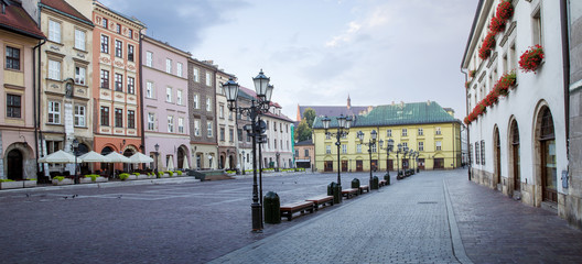 Wall Mural - Panorama of little market square (Maly Rynek) in Krakow, Poland