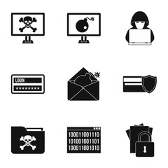 Poster - Viruses icons set. Simple illustration of 9 viruses vector icons for web