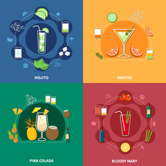 Poster - Cocktail Icon Set