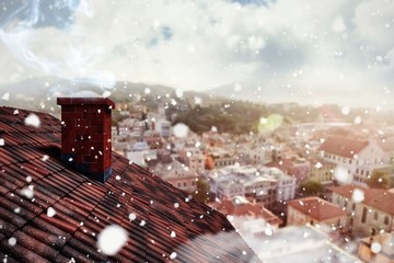 Poster - Composite image of snow falling