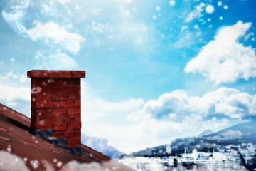 Poster - Composite image of snow falling