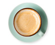 © Prostock-studio - Cappuccino foam, coffee cup top view on white background