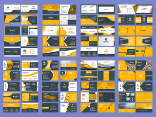 Collection of double sided business card vector templates. Stationery design vector set