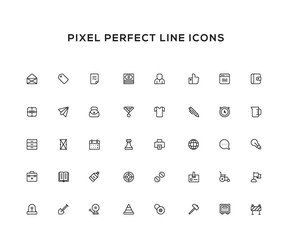 Wall Mural - business line icon set. pixel perfect vector icon set for websites and infographics. black color the