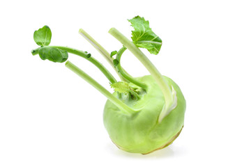 Canvas Print - fresh kohlrabi isolated on white background