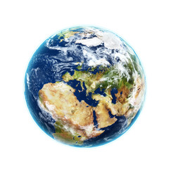 planet earth isolated on white background. 3d illustration