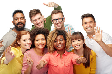 Wall Mural - international group of people showing thumbs up