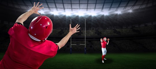 Poster - Composite image of american football players