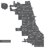 Fototapeta Mapy - Vector map Chicago district