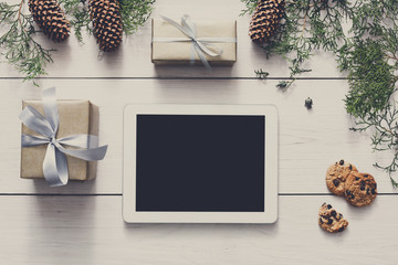 Fototapete - Christmas online shopping background