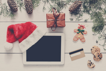 Fototapete - Christmas online shopping background
