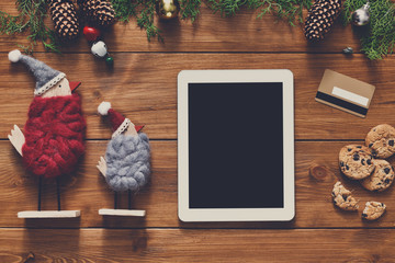 Fototapete - Christmas online shopping background