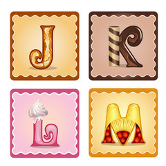  Letters  j,r,l,m  candies