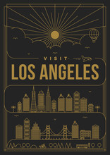 Linear Travel Los Angeles Poster Design