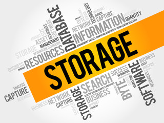 Aufkleber - Storage word cloud collage, business concept background