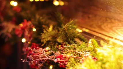 Wall Mural - Christmas lights and trees in Saint Petersburg, selective focus