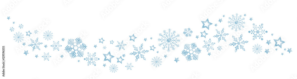 Świąteczny baner z płatkami śniegu, element dekoracyjny - obrazy, fototapety, plakaty 