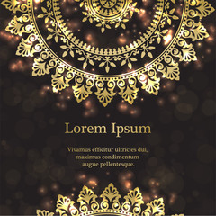 Poster - Background with gold ornament mandala