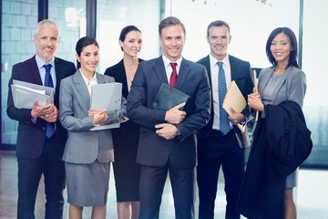 Poster - Business team with document and organizer