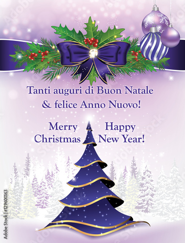 Buon Natale Greetings Italian.Tanti Auguri Di Buon Natale Felice Anno Nuovo Italian Lovely Greeting Card For Winter Holiday