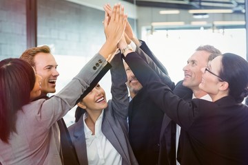 Poster - Businesspeople hands stacked over each other