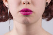 © refleXtions - Close up of red glossy female lips closed