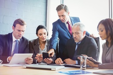 Poster - Business people having meeting in conference room