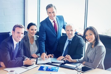 Poster - Portrait of businesspeople in conference room