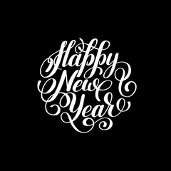 Wall Mural - Happy New Year hand lettering congratulate inscription, Christma