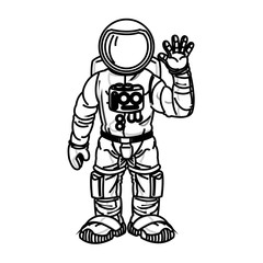 Poster - Astronaut cartoon icon. Spaceman cosmonaut pilot space and science theme. Isolated design. Vector illustration