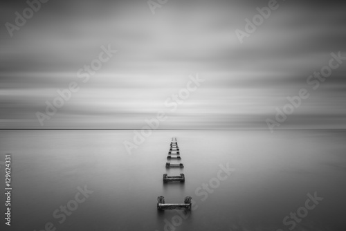 Long Exposure Seascape of some old pilings Fototapet
