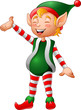 Cartoon Christmas elf presenting