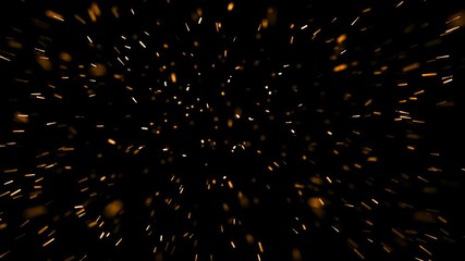 Wall Mural - Beautiful Golden Glitter Flying in Alpha Channel