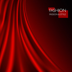 vector illustration of smooth elegant luxury red silk or satin texture. Can be used as background