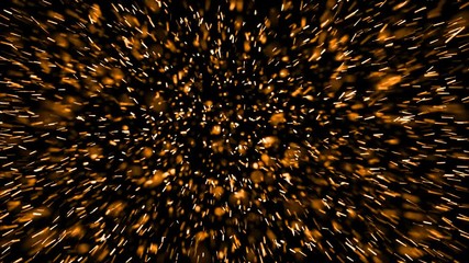 Wall Mural - Beautiful Golden Glitter Flying in Alpha Channel
