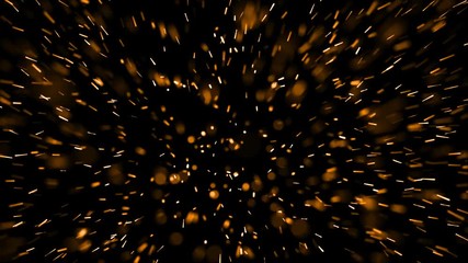 Wall Mural - Beautiful Golden Glitter Flying in Alpha Channel