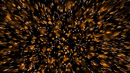 Wall Mural - Beautiful Golden Glitter Flying in Alpha Channel