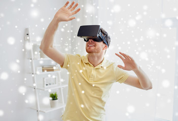 Sticker - young man in virtual reality headset or 3d glasses