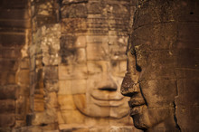 The Faces On The Bayon Temple At Angkor, Siem Reap, Cambodia