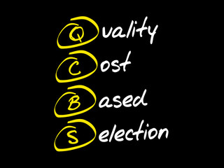 Poster - qcbs - quality and cost based selection, acronym business concept