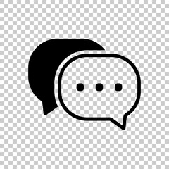 Poster - chat icon. Black icon on transparent background.