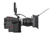 Camera video professional optical, side view. 3D rendering