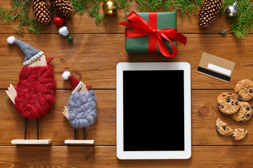 Fototapete - Christmas online shopping background